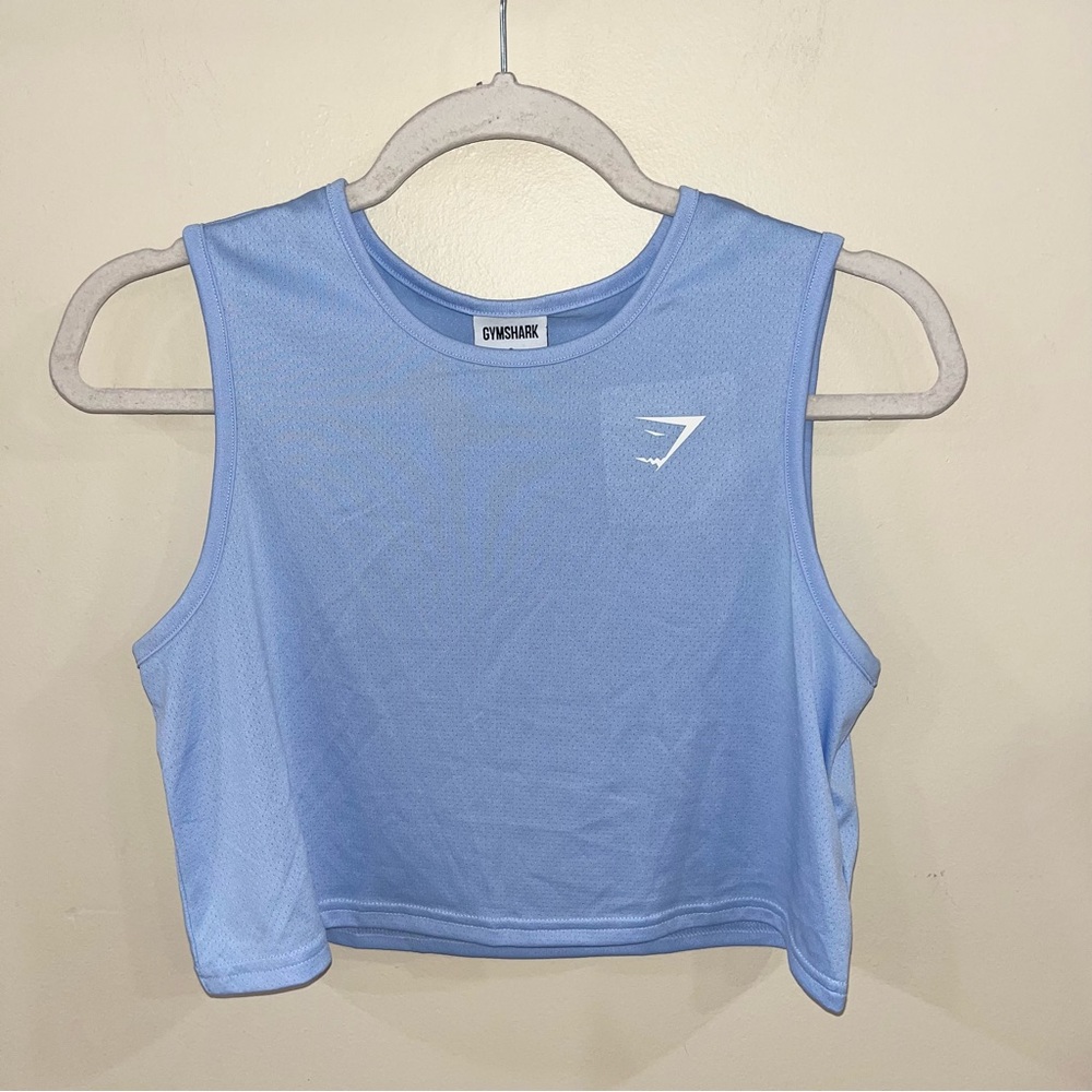 Gymshark cropped blue athletic top